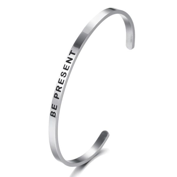 Bracelet personnalisé disant citations gravées être présent amitié Love'Bracelet Mantra bijoux Bracelet inspirant personnalisé