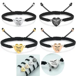 Bangle Personnaliser le bracelet d'urne de crémation de bijoux coeur à cœur pour les cendres humaines / animaux de compagnie en acier inoxydable