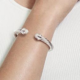 Bangle David Yuman Sterling Zilver 925 man's klassieke hiphop open armband 7MM stijlvolle retro kraag Je sieraden vakantiecadeau 231027