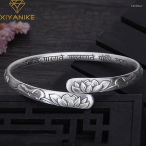 Bangle DAYIN Vintage Thai Zilveren Lotus Bloem Voor Vrouwen Meisje Etnische Mode-sieraden Party Lady Gift Pulseras Mujer