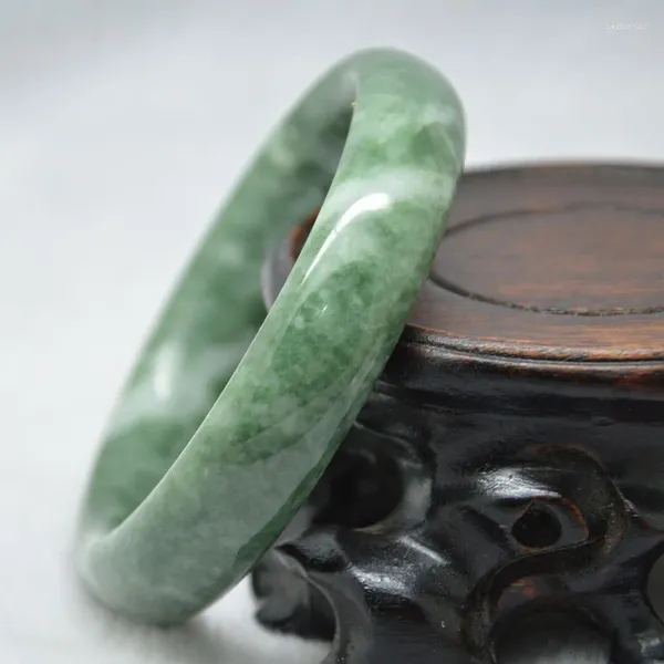 Bangle Deliveryagoods Guizhou Jade Pulsera de anillo verde claro Papel SparletageAneDs Floating Flor