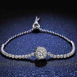 Bangle Deluxe Platinum PT950 Bracelet Moissanite Diamant Bracelet Moissaniet Diamantzak eenvoudige dames bruiloft sieraden Geschenken YQ240409