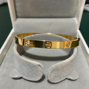 Bangle Design Gold Zircon en Cross Nut Nail Bracelet Womens Stainless Steel Screw Brand Jewelry Direct 230719
