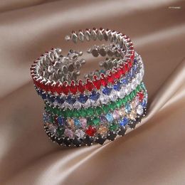 Bangle Design Multicolor Crystald Waterdrop Open Banglesbracelets for Women Fashion Brand Bijoux délicats Bracles