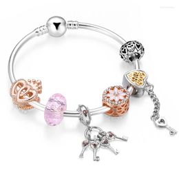 Diseño de brazalete Pulseras europeas originales Moon Star Charms Beads Se adapta a Pan Bangles Amistad Diy Jewelry