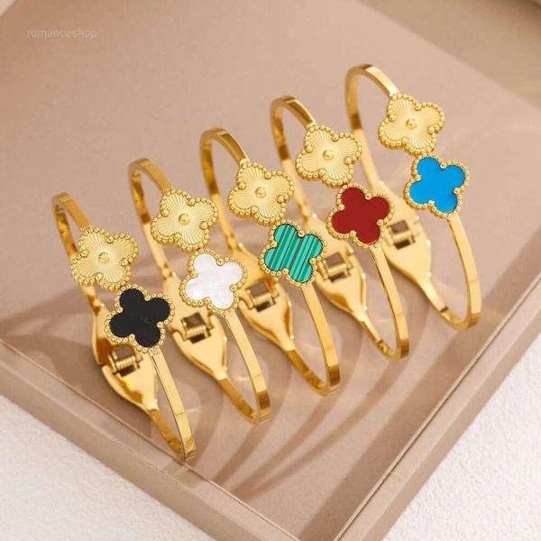 Bangle Designer 4four Leaf Clover Jewelry Vanclef Bracelet For Women Mens Bracelet Bracelet Open-end Bracelet Gol