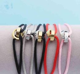 Bangle Designer de haute qualité en acier inoxydable deux cercles bracelet croisé avec corde réglable pour femmes hommes unisexe lettre d'amour Jew1682552