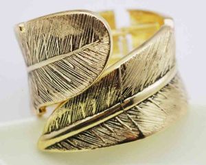 Bangle Designer Vintage Women Bangles Legering overdreven goudkleurige manchet Feather armbanden Pulseiras sieraden