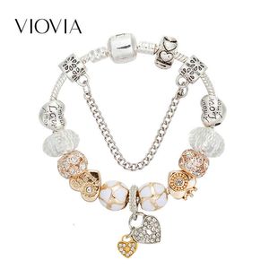 Bracelet Designer Viovia Mode De Luxe Charmes Bracelet Bracelets Coeur Perles Pendentif pour Femmes Diy Bijoux Fit Cadeau De Mariage B18011