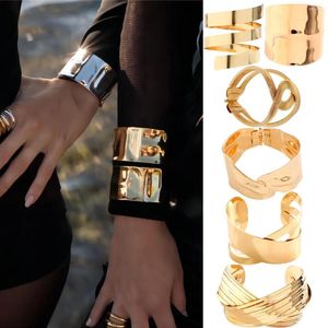 Bangle DIEZI Franse stijl onregelmatige geometrische manchet brede armbanden mannen goud zilver kleur metalen armbanden voor vrouwen cadeau sieraden