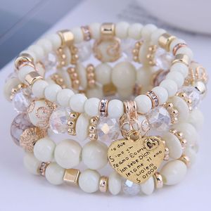 Bracelet DIEZI coréen bohème multicolore cristal perles corde bracelets pour femme filles ethnique coeur charme Wrap Bracelet Pulseira Feminina 230907