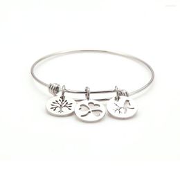 Bangle DIY Mini Roestvrij staal Dier/Plant/Liefde/Bangle -vriend Iadies Fashion Perfect armband sieraden Gift2022