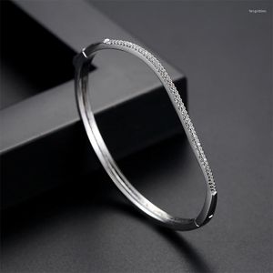 Bangle Donia Jewelry Fashion Wave Mod￨le Bracelet Copper Micro-instruction Zircon Simple Single Row Ladies Cadeau