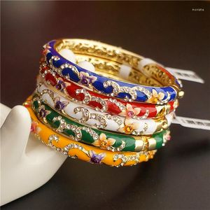 Bracelet Double mince petit chinois filigrane strass cloisonné émail bracelets pour femmes mode bijoux ethniques cadeau