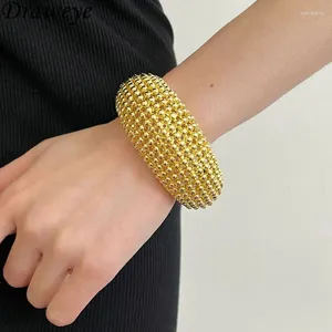 Bangle Draweye Hollow Out Sieraden Armbanden Vintage Goud Zilver Kleur Koreaanse Mode Armband Voor Vrouwen Kralen Eenvoudige Pulseras Mujer