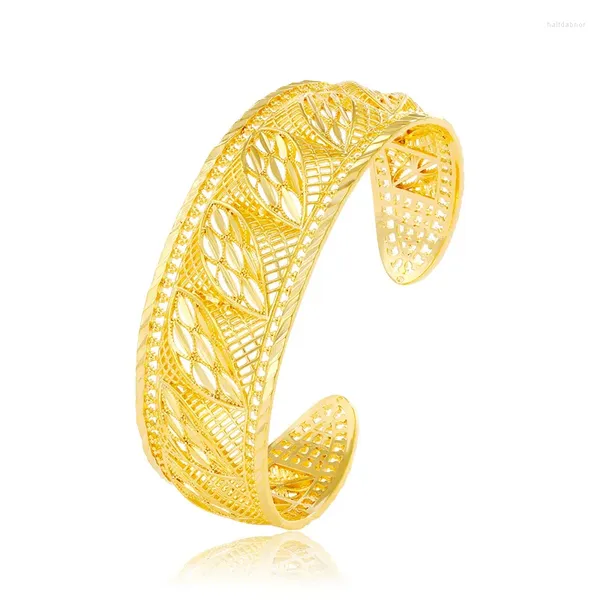 Brazalete Dubai 24K chapado en oro pulsera retro para joyería de mujer al por mayor DD10307