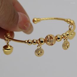 Bracelet Dubai pour enfants, couleur or, pour bébé, luxe, amour, cadeau d'anniversaire, cœur en cuivre 24K réglable