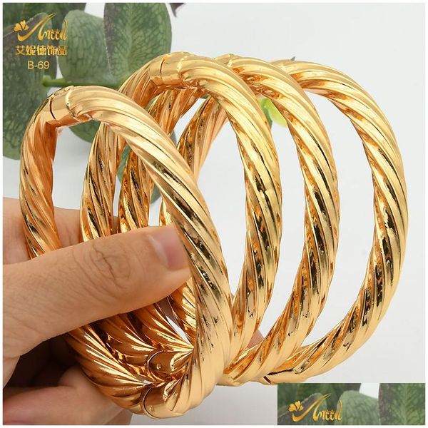 Bracelet Dubai Gold Couleur Cuivre Indien Pour Femmes Bijoux Africains Bracelets De Luxe Brésilien Designer De Mariage 230215 Drop Livraison Dhbky