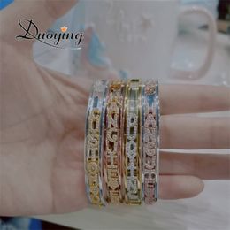 Bracelet Duoying DIY Slider Charms Bracelets Nom personnalisé Bracelets Zircone Lettres Naissance Zodiaque Personnalisé 230828