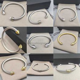Bangle Dy Luxury Designer Twisted Women Fashion Twist Bracelets Sieraden Platinum Geplateerde trouwgeschenken 5 mm 4 mm