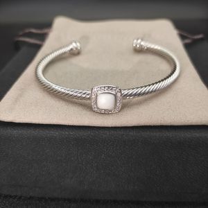 Brazalete dy joyería de lujo pulsera mujer apertura retro trenzado hombres pulsera diseñador alta calidad cable de plata accesorios de encanto exquisito simple zh148 B4