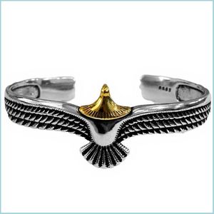 Bangle Eagle Cuff Bracelet Valentijnsdag Gift voor vriend Verstelbare Open Tribal Wildlife Sieraden Indiase vleugelarmbanden 1198 Drop Dhtza