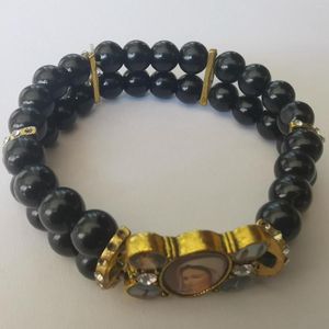 Bangle elastische strechable kralen armband met beelden van religieuze geschenken unieke sieraden stretch pols keten voor mannengebed