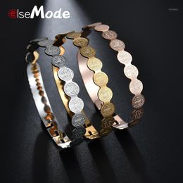 Bangle Elsemode St Benedict Bracelets Bangles vrouwen amulet titanium staal hoog gepolijste katholieke kerk kruis sieraden cadeau1