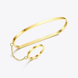 Bangle Enfashion Ring Armbanden Boerbakken voor dames Femme roestvrij staal Gold kleur ARMBand mode sieraden Pulseras Mujer B76 230710