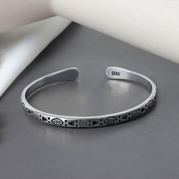 Bracelet gravé petit motif, l'ouverture peut être ajustée pour hommes et femmes, personnalité à la mode, cadeau, vêtements de bijoux