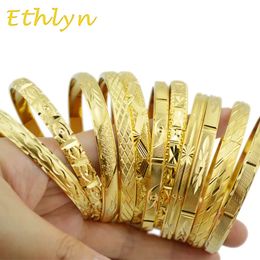 Brazalete Ethlyn Moda Dubai Joyería de oro Brazaletes de color dorado para brazaletes etíopes Pulseras Joyería etíope Brazaletes Regalo B01 231020