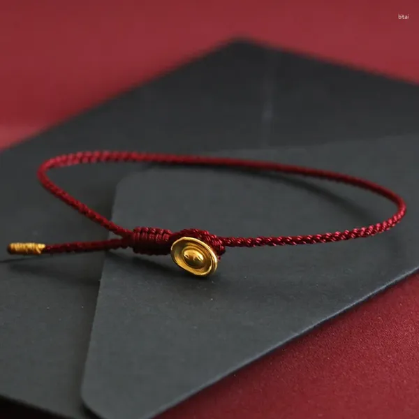 Bracelet ethnique de couleur or yuanbao rouge bracelet richesse des cadeaux de bijoux de l'année primordiale masculine et féminine