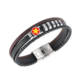 Brazalete Europa y Estados Unidos Venta de pulsera de cuero Ancla clásica Joyería multicapa para hombres