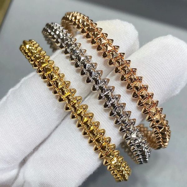 Bracelet Test de l'Europe bijoux de luxe en argent sterling 925 bracelet à rivets haut de gamme pour femmes grande marque de mode cadeau de fête 231115