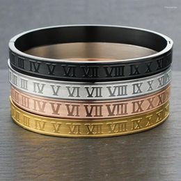 Bracelet mode européenne et américaine lettres simples titane vent froid Couple chiffres romains Bracelet en acier inoxydable Fo