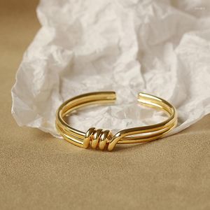 Bracelet européen et américain minimaliste spirale nouée Design créatif mode laiton galvanoplastie bijoux Couple cadeau Bracelet