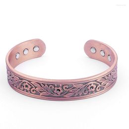 Bangle Europese en Amerikaanse trend Magnetische armband Rood Kopper Kleur PLUM BLOSOM brede gezicht sieradenbangle bangleBangle inte22