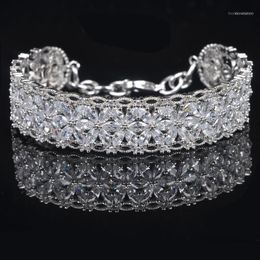 Bracelet Style Européen Cristal Brillant CZ Pierre Pulseira Couleur Or Rose/Or/Blanc Bracelets Porte-Bonheur Bracelets B-0151