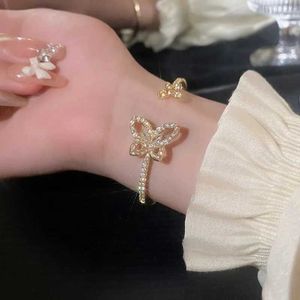 Bangle Exquise Butterfly Open Bracelet modieus glanzende zirkoon armband bangle gouden kleur zilveren kleur writband accessoires geschenken