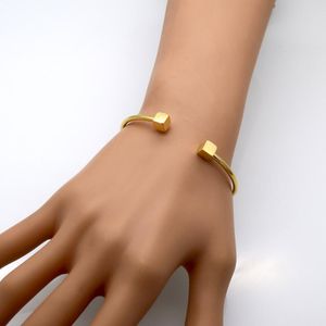 Bangle Exquisite Titanium Steel 18K Gold Plating Dames Slim Bracelet Stijlvolle eenvoudige single