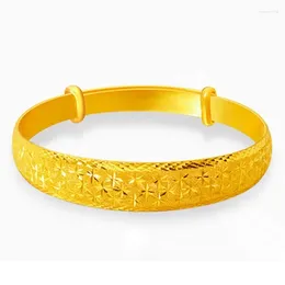 Bangle Exquise Dames 9999 Echt Gouden Armband Brede Draak En Phoenix Verstelbaar 18K