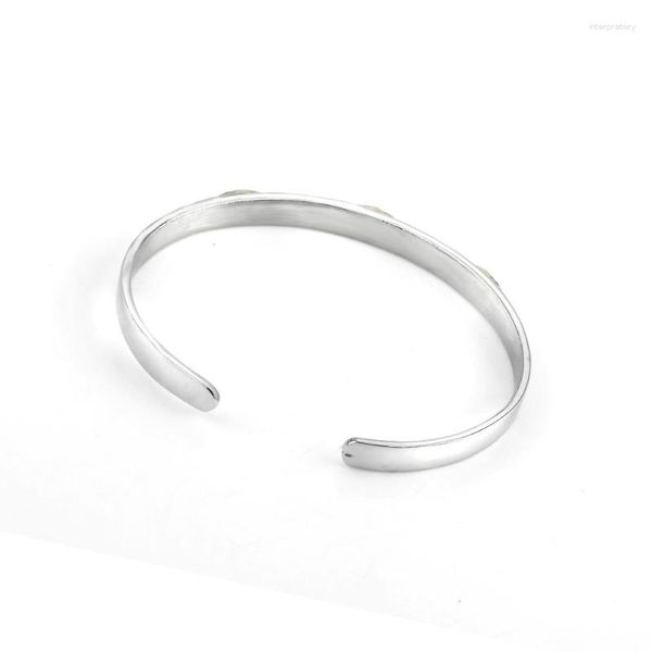 Bracelet Usine En Gros En Acier Inoxydable 316L Bracelets Argent Réglable Ouvert Manchette Hommes Femmes Bracelets À La Mode Simple Bijoux Cadeau Melv22