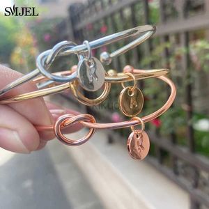 Bangle mode 26 A-Z Bracelets de charme de lettre initiale pour les femmes Bijoux Round Bowknot Bracelets Bangles Bracciali Donna 24411