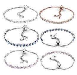 Bracelets de gemm ajusté à la mode Bangle Bijoux pour femmes Bracelet en argent sterling bricolage de créateur Pulseras Plata 925 Para Muje7565870