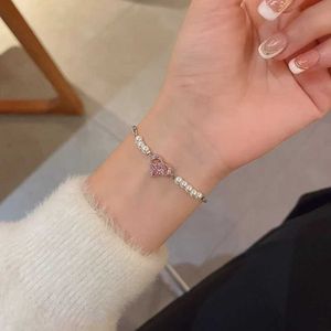 Bracelet de perle de coeur Admable Adjustable Fashion pour les femmes 2023 Nouveaux dons de bijoux de bracelet zircon rose élégant coréen élégant
