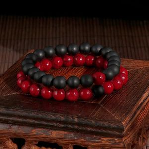 Bangle Fashion Black Red Beads Armbanden Roestvrijstalen Glas Kralen Sieraden Voor Vrouwen