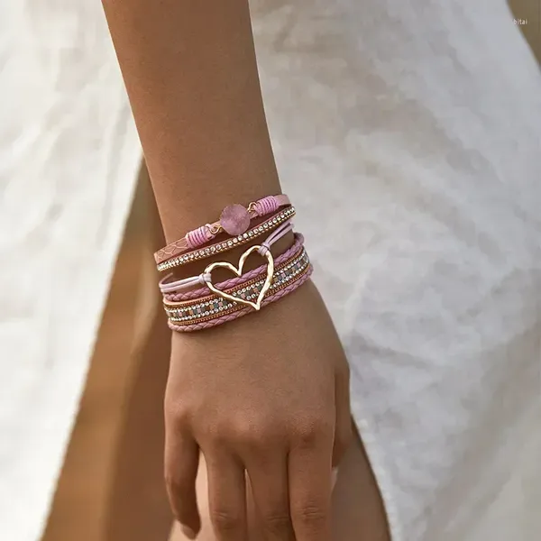 Pulsera de la moda de brazalete Bohemio Multi-capa Regalo abierto para niñas Accesorios de joyas exquisitas regalos