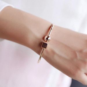 Bracelet de mode bracelet carré rond géométrique ouverture mince coréen pour les femmes 2021 bijoux tendance s