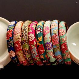 Bangle Mode Chinese Emaille Handwerk Geschenken Voor Vrouwen Meisje Pioen Filigraan Armbanden Sieraden Accessoires Armband