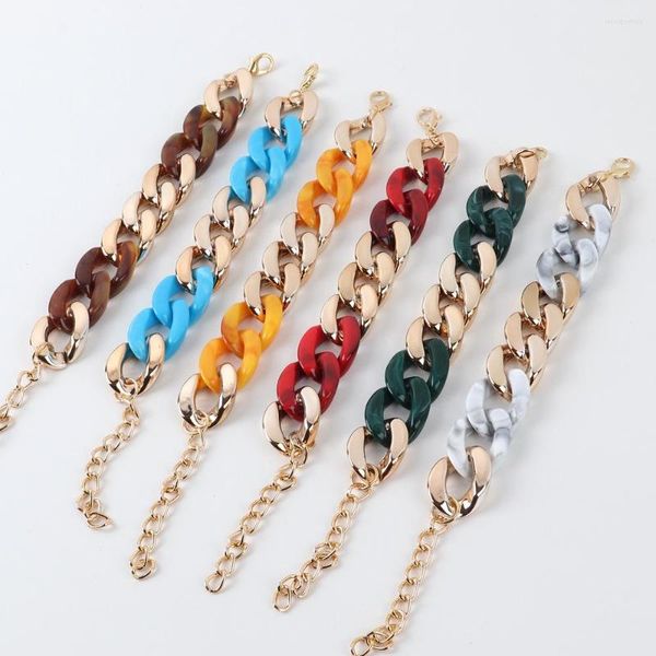 Bracelet Fashion Color Mix And Match Antique Bracelet créatif pour femme Acrylique CCB Dragonne polyvalente